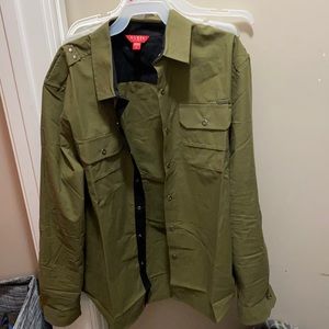 Guess Men’s; Button Up/Dark Green/Long Sleeve